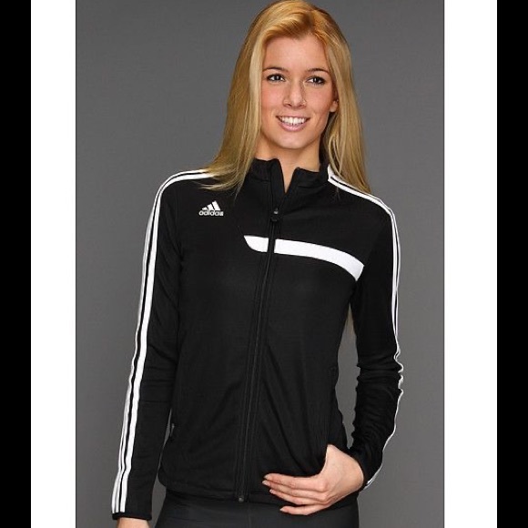 Like New Women Size Small Adidas Trio 13 Training Jacket 2 Zipper Pockets Black - Picture 1 of 12